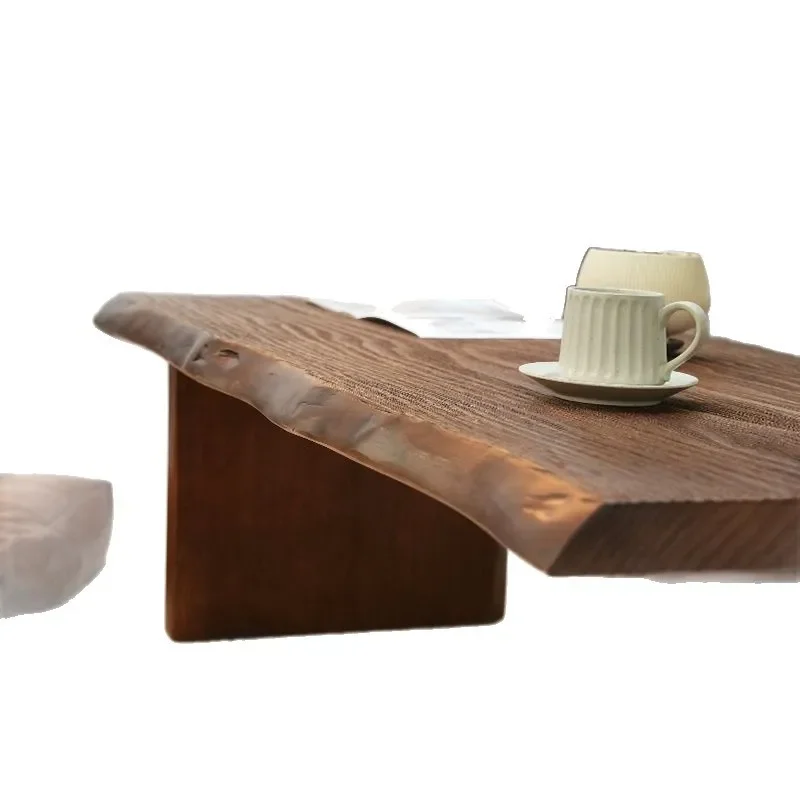 Solid Wood Coffee Table Large Board Log Style for Living Room Small Apartment Hotel Tea House Tatami Furniture