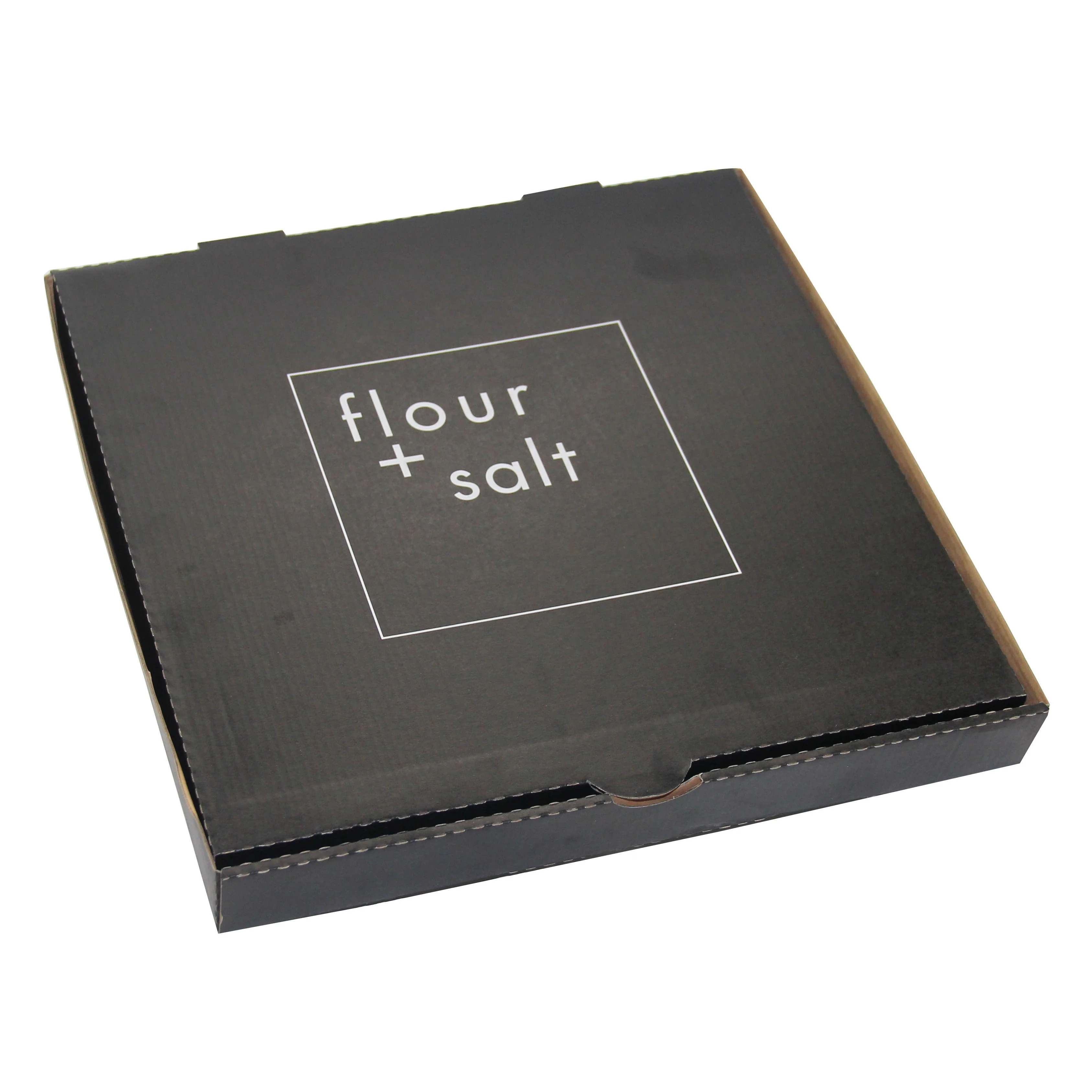 مصنع صندوق الورق بالجملة تصميم مخصص صندوق طعام ورق مموج أسود 8 10 12 صندوق بيتزا