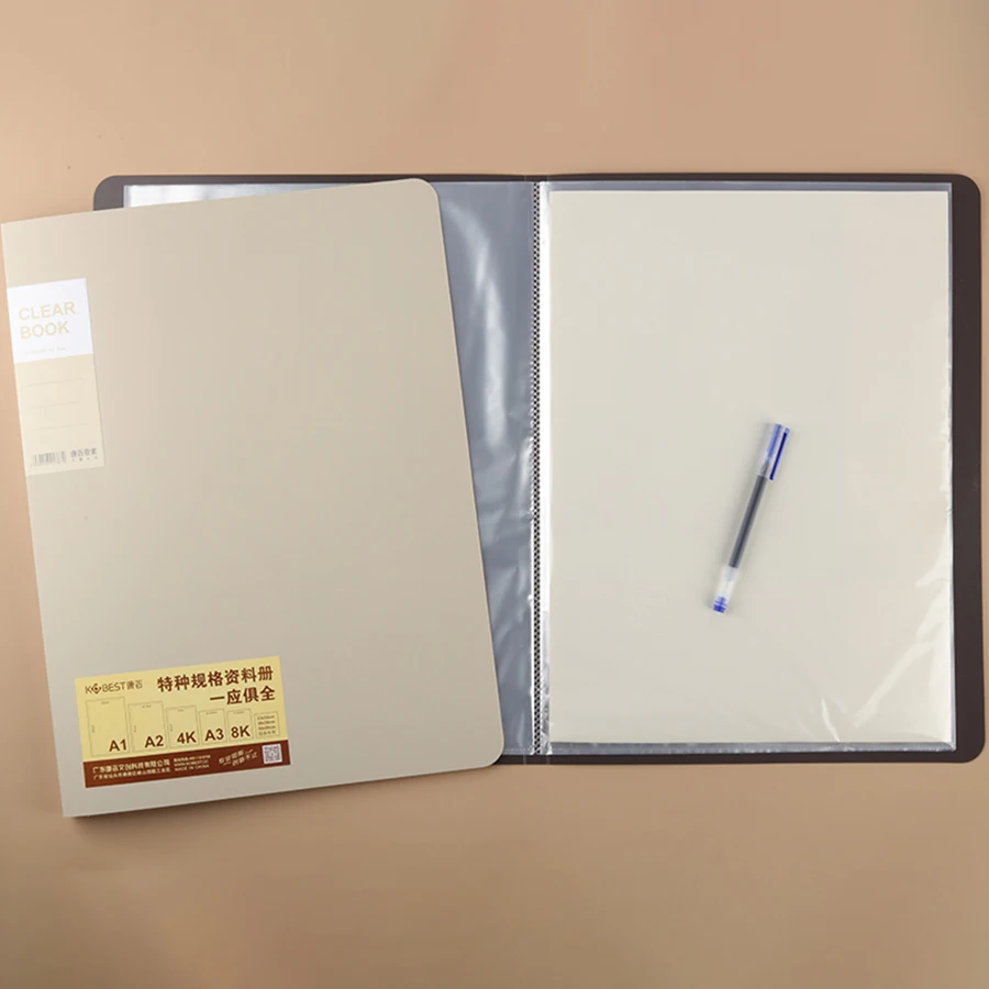 Thickened Light Retro Color A3 Document Folder Multi-color Matte Office Student 8K Large Portfolio Sketch Folder for Drawings