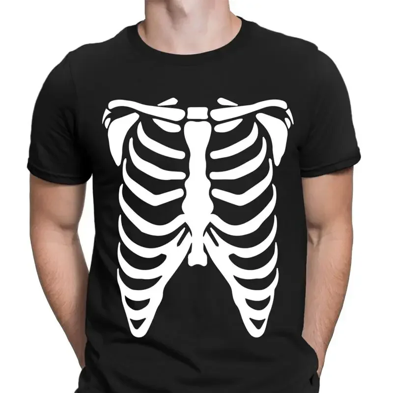Skeleton Ribs Halloween Ribcage Bones Horror Scary Funny Mens  T shirt Top DJV