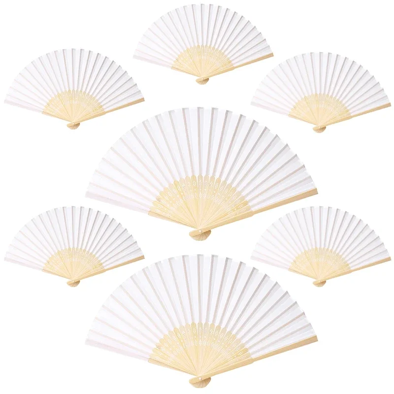 1PC Silk Fabric Bamboo Folding Hand Fan Wedding Personalized Fans Party Decor Art Craft Chinese Dance Fan DIY Folding Fan