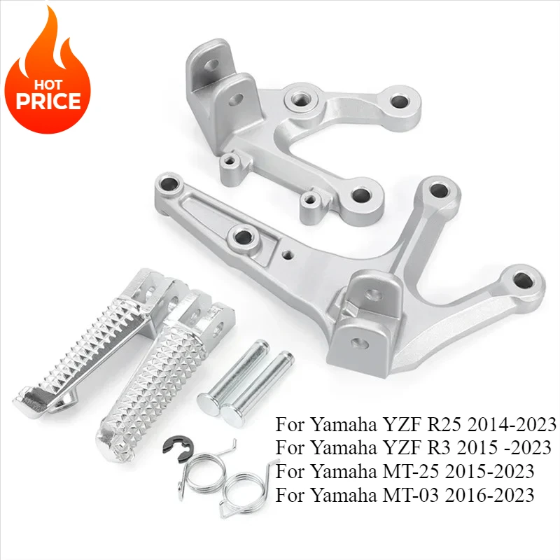 

Dependable-Motorcycle Left + Right Front Foot Pedal Bracket For Yamaha YZFR25 R3 MT-25 MT-03 2014-2023