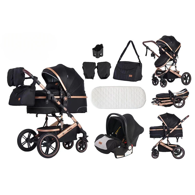 Baby stroller with high landscape, suitable for sitting and lying,lightweight and foldable in both directions, flagship stroller