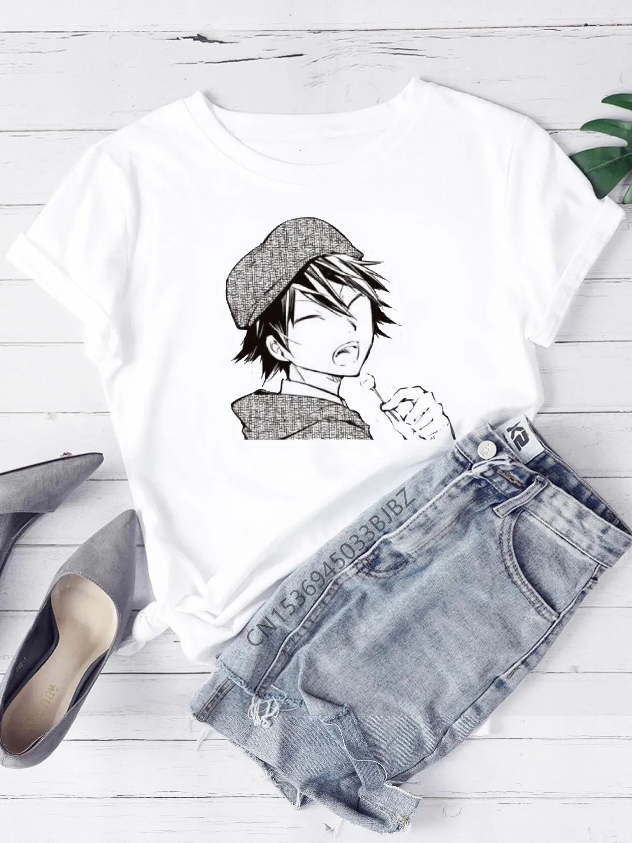 Bungou stray dogs Chuuya Nakahara Osamu Dazai Women Funny Print Ladies T-shirt Girl Y2K Basis O-collar White Shirt Short