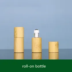 10/30/50pcs Empty 1/2/3/5/10ml Perfume Roll-on Bottle Bamboo Container Essential Oil Attar Oil Sample Bottle with Roller
