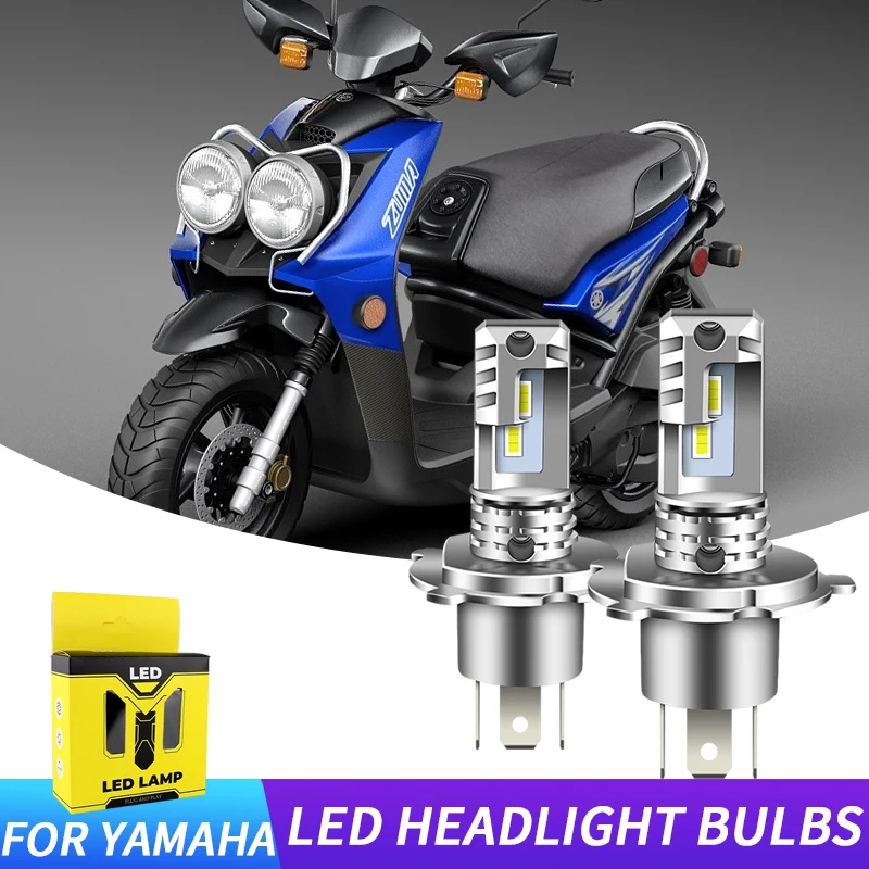 

2PCS For 2009-2015 Yamaha YW125 Zuma 125 H4 9003 HS1 Motorcycle LED Headlight Bulbs CSP Fanless High & Low Beam H4 12000lm 6000K