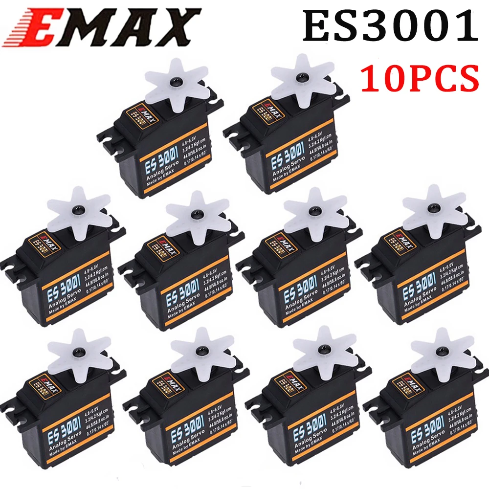 리모컨 자동차 RC 자동차 헬리콥터 보트 비행기용 Emax 서보 모터, ES3001 표준 43G 서보 모터, 10 개