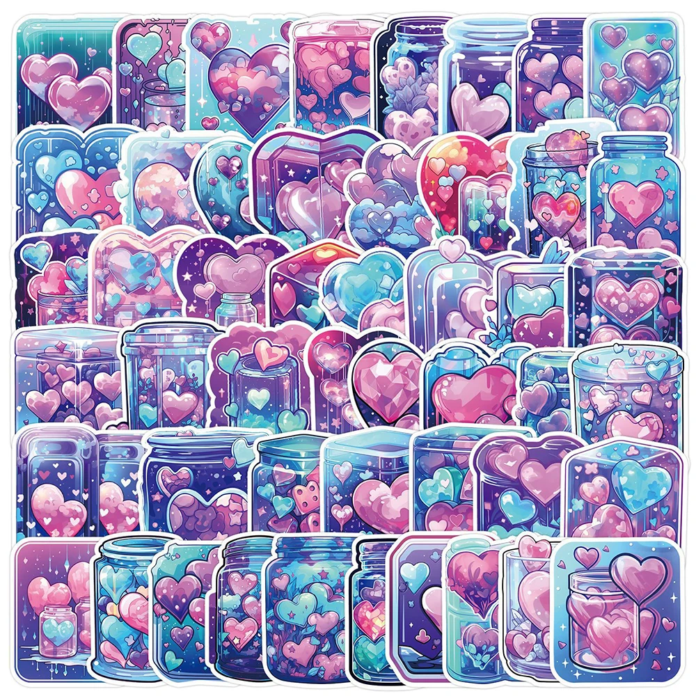 10/30/50pcs Cartoon Love in a Bottle Kawaii Stickers Classic Decal Fridge Phone Decoration Aesthetic Sticker for Kids Toy Gifts