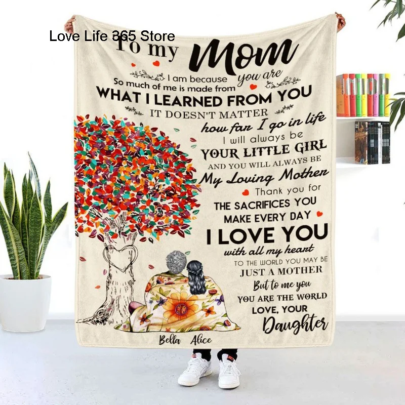 I Love You Mom Throw Blanket Gifts For Mom Birthday Gifts For Women-Mom Gifts From Daughter Or Son For Birthday Mothers Day