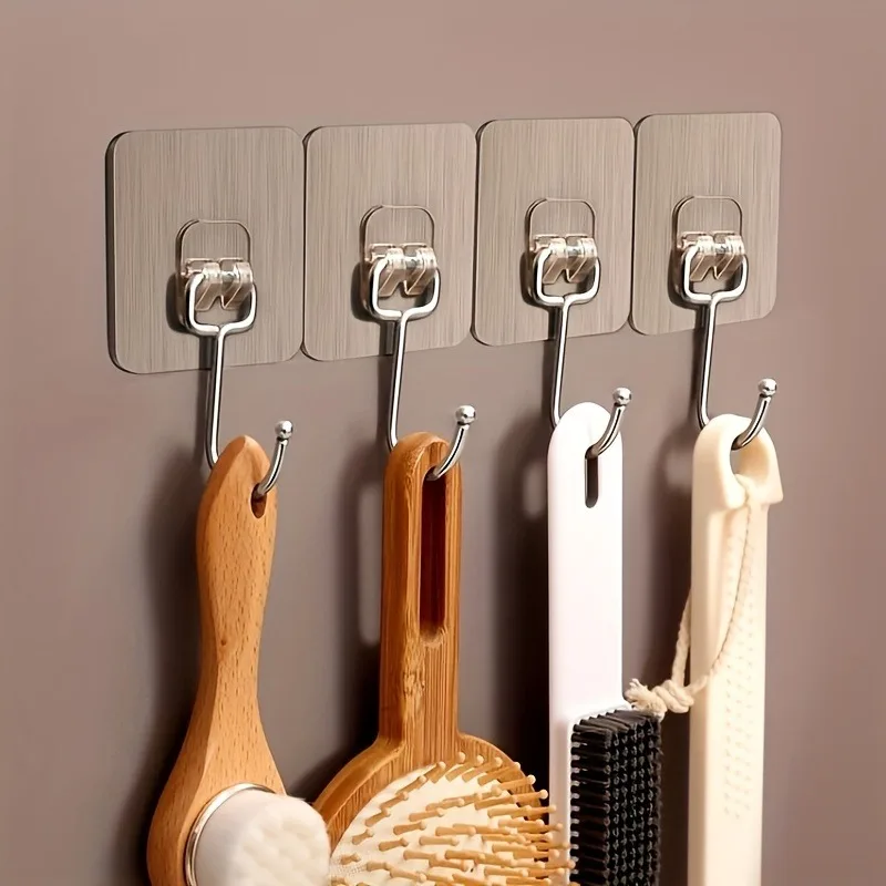 5 Stück Starke Große Haken Mehrzweck-Selbstklebehaken Hochbelastbare Wandhaken für Schlüssel, Handtücher, Badezimmer, Küche und Zuhause – Detail 4