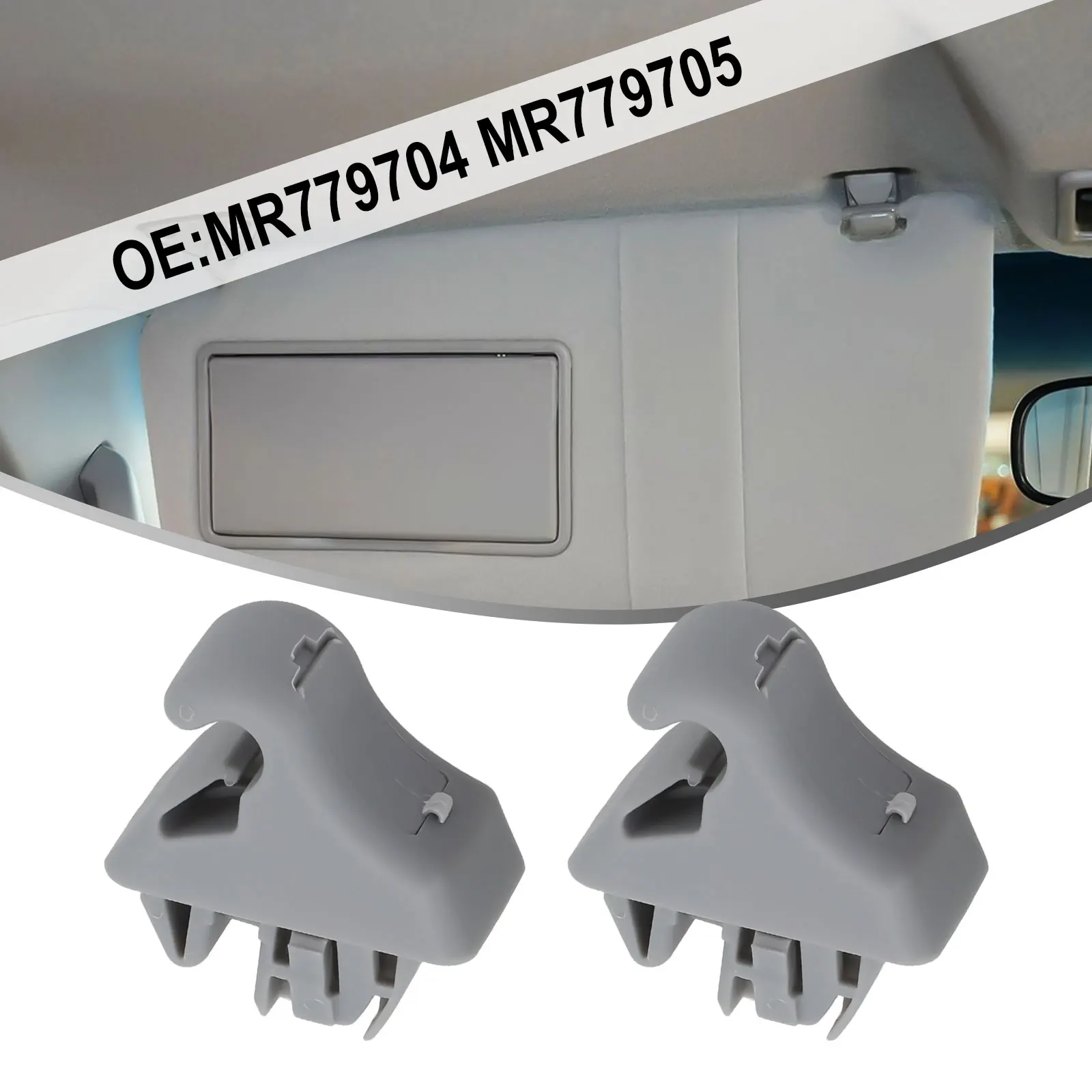 Hot New 1 Pair Practical Sun Visor Retainer Beige Gray High-Quality Wear-resistant MR779704/MR779705 Practical