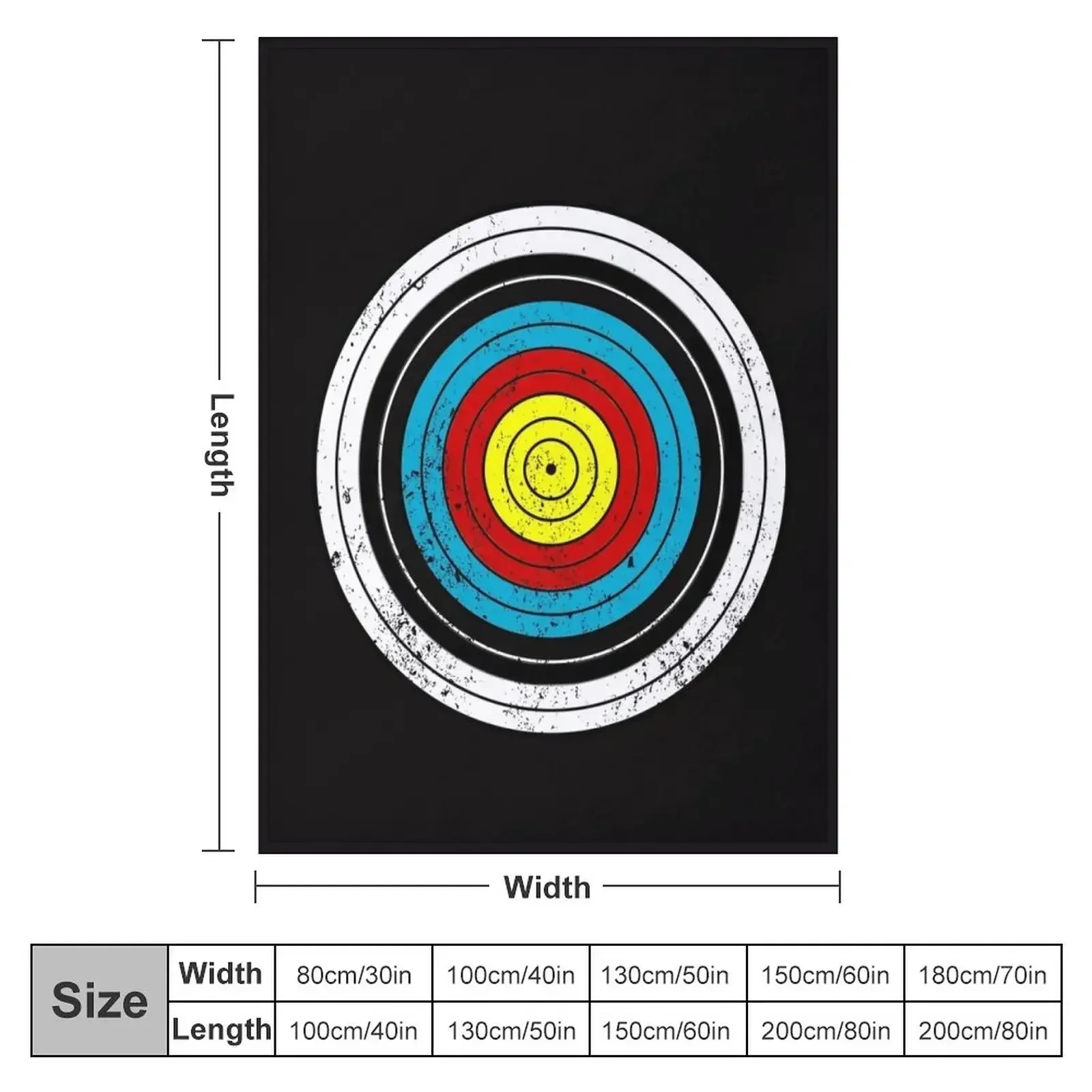 Archery Target Bullseye Throw Blanket couch cozy soft plush fuzzy picnic outdoor blanket