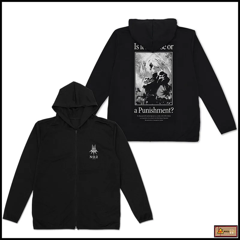 Game NieR Automata Ver1.1a 2B YoRHa No. 2 Type B Zipper Hoodie Fashion Casual Oversized Jacket Fleece Long Sleeve Sweatshirts