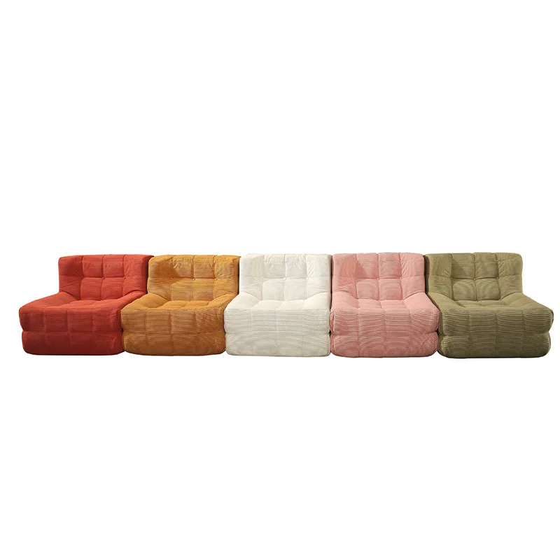

Compressed Sponge Sofa Lounge Chair No Frame Recliner Corduroy Waffle for Living Room Bedroom Balcony Lazy