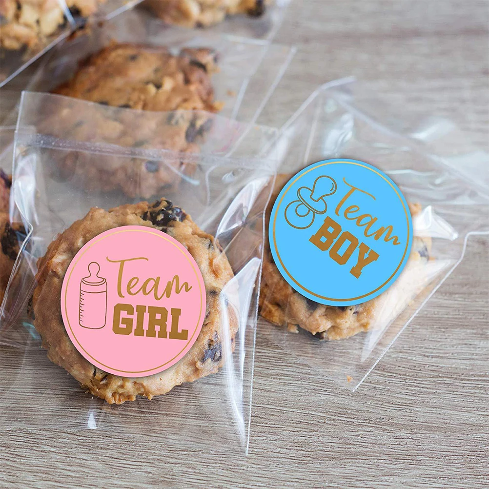 

48Pcs Gender Reveal Stickers Self-Adhesive Gender Disclosure Labels Baby Shower Decoration Gift Box Stickers Team Boy Team Girl
