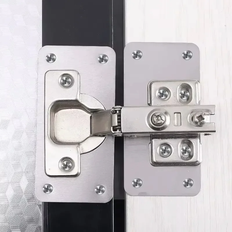 4/10 Pcs Cabinet Hinge Repair Plate Kit for Home Kitchen Cabinets and Furniture with Holes, Stainless Steel Door Hinge Mountin