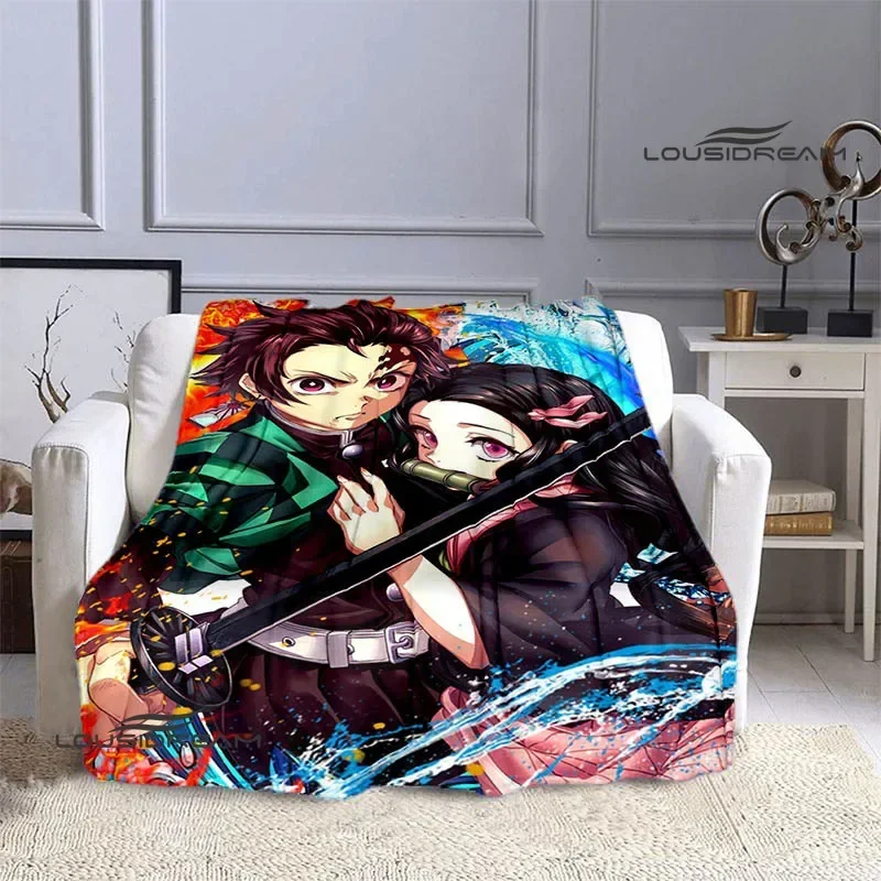 Demon Slayer Cartoon Printed blanket Kids Warm blankets Flannel Soft and comfortable blanket bed linings Birthday Gift