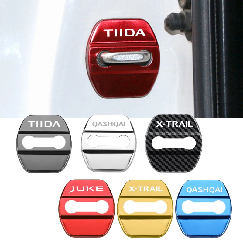 Car-Styling Door Lock Anti-rust Buckle Cover Case for Nissan Juke Qashqai X-trail Note Tiida  Emblem Auto Decorate Accessories