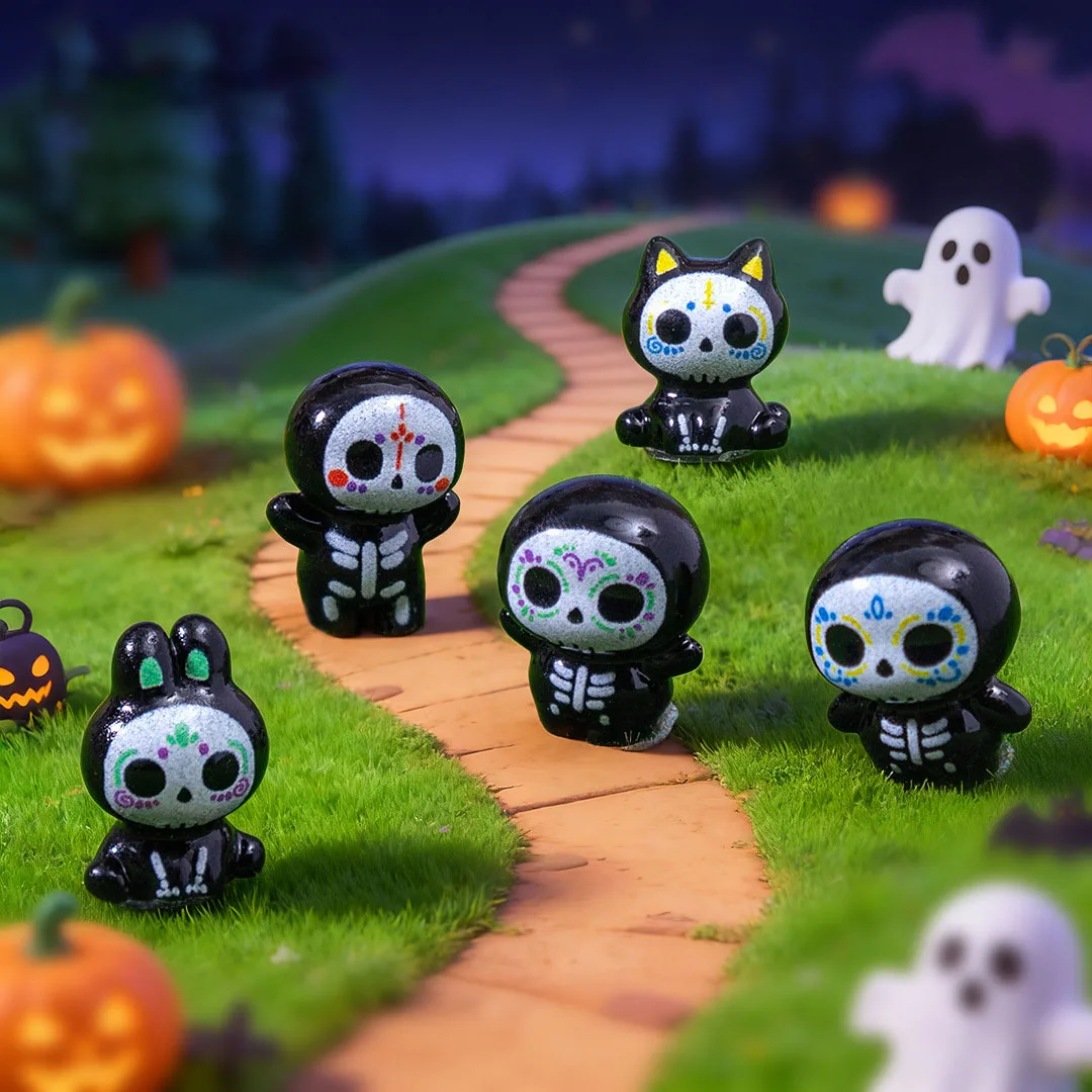 10pcs Halloween mini funny ghost figurine desktop decoration DIY Jewelry pendant Accessories resin micro landscape decorations