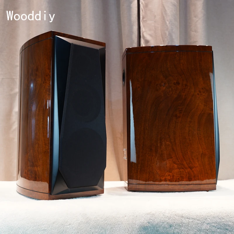 Wooddiy 8 Inch One Pair Speaker Cabinet Empty Box Three-way Speaker Birch Plywood Baltic Waist Drum Radian Gloss Painting