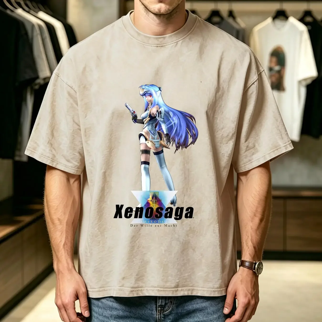 washed T Shirt VTG 2003 NAMCO XENOSAGA EPISODE 1 XL DOUBLE SIDED VIDEO GAME GAMING Y2K long or short sleeves vintage Washed