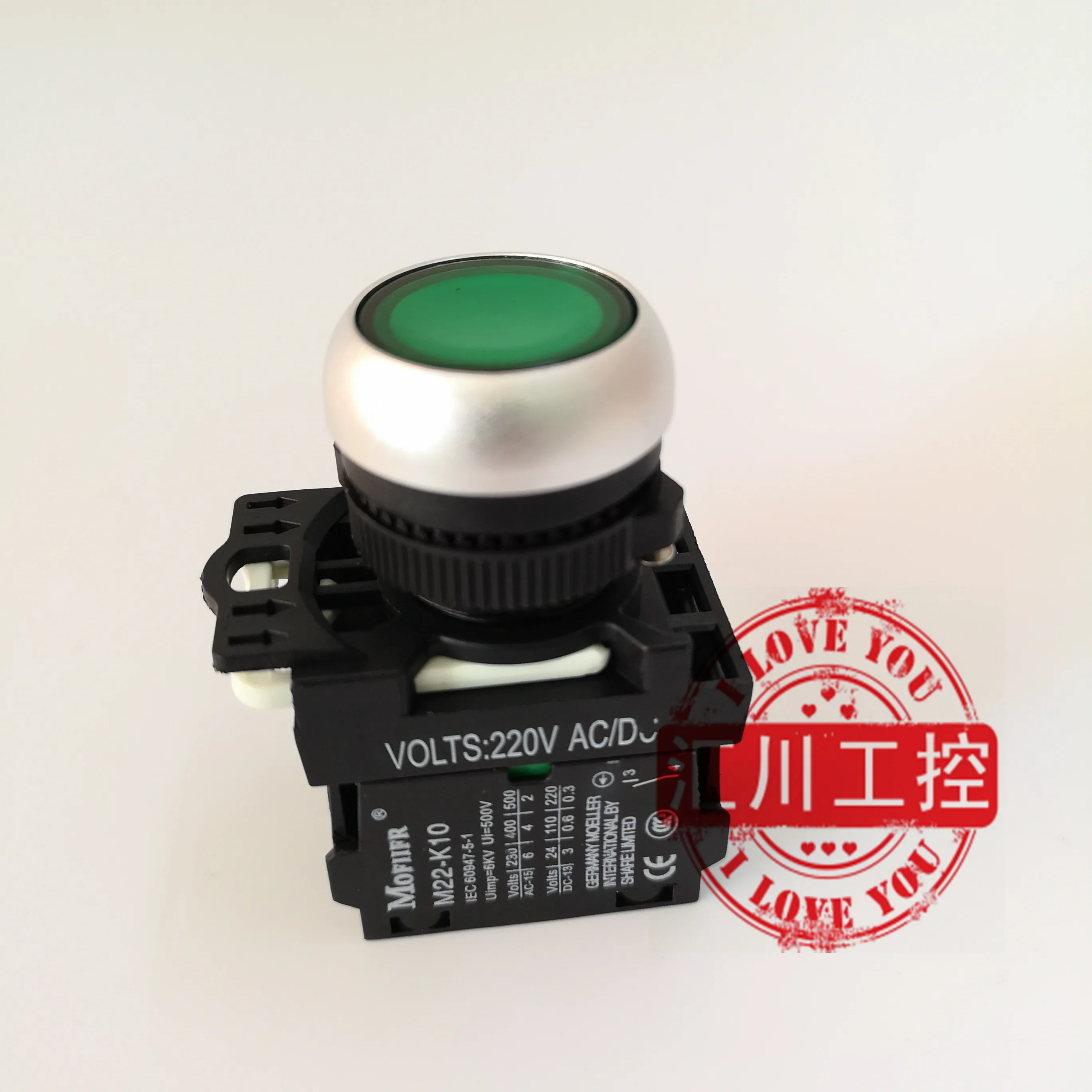M22-DL-G/K10 flat button self-reset with light switch NO/NCMOFIIFR brand new genuine goods