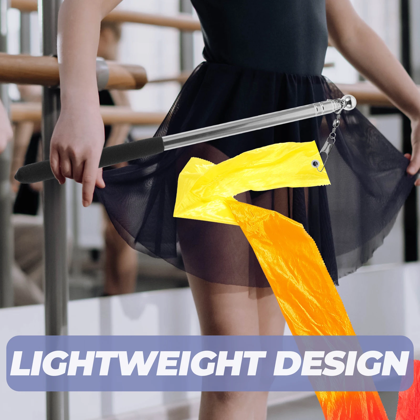 

Adjustable Telescopic Rod for Gymnastics Dance Ribbon Sticks Streamers Carnival Cheer Party Decorations Lightweight