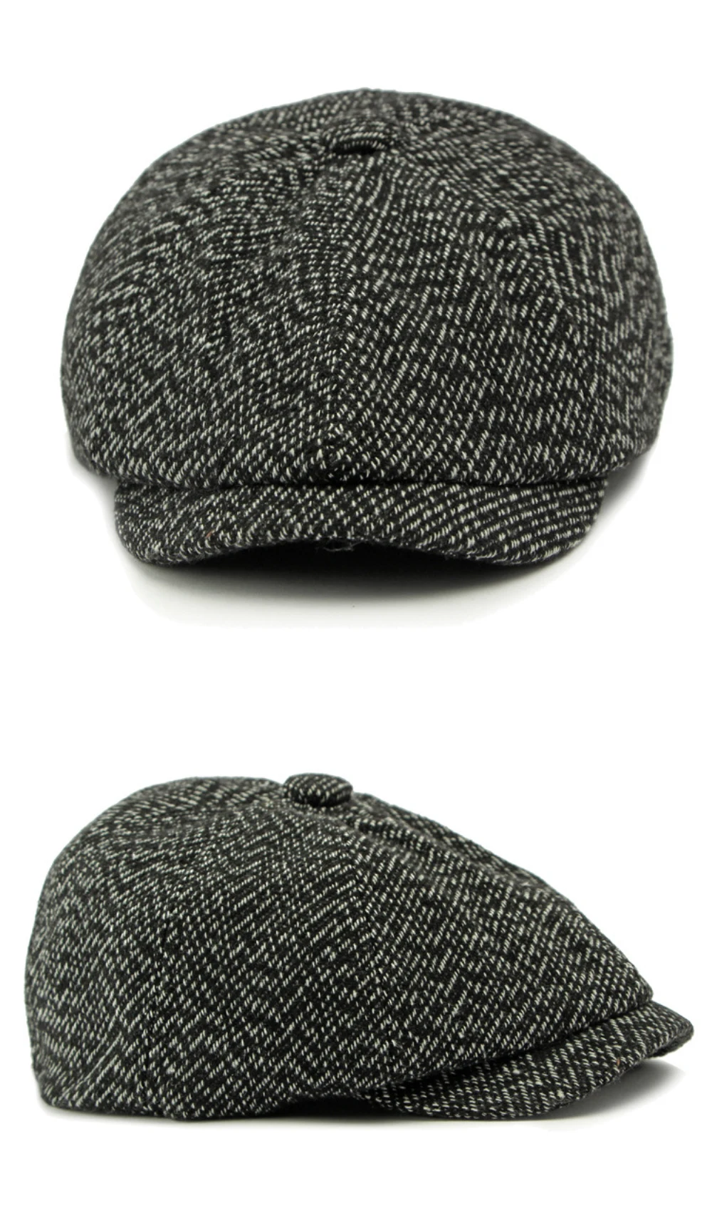 HT4962 Baskenmütze für Männer und Frauen, Retro-Künstlermütze, gestrickte Ivy-Flatcap, Frühling, Herbst, Winter, achteckige Baskenmütze – Detail 6