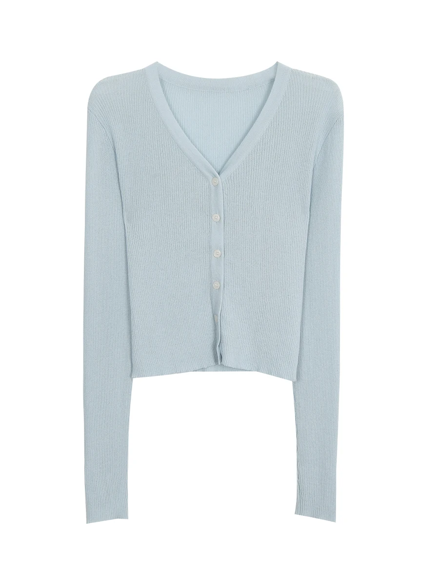 كارديجان أحمر محبوك مفتوح للنساء بتصميم كوري قصير برقبة على شكل V، موضة خريف 2025 الجديدة عالية الجودة بقصة مستقيمة غير رسمية #4