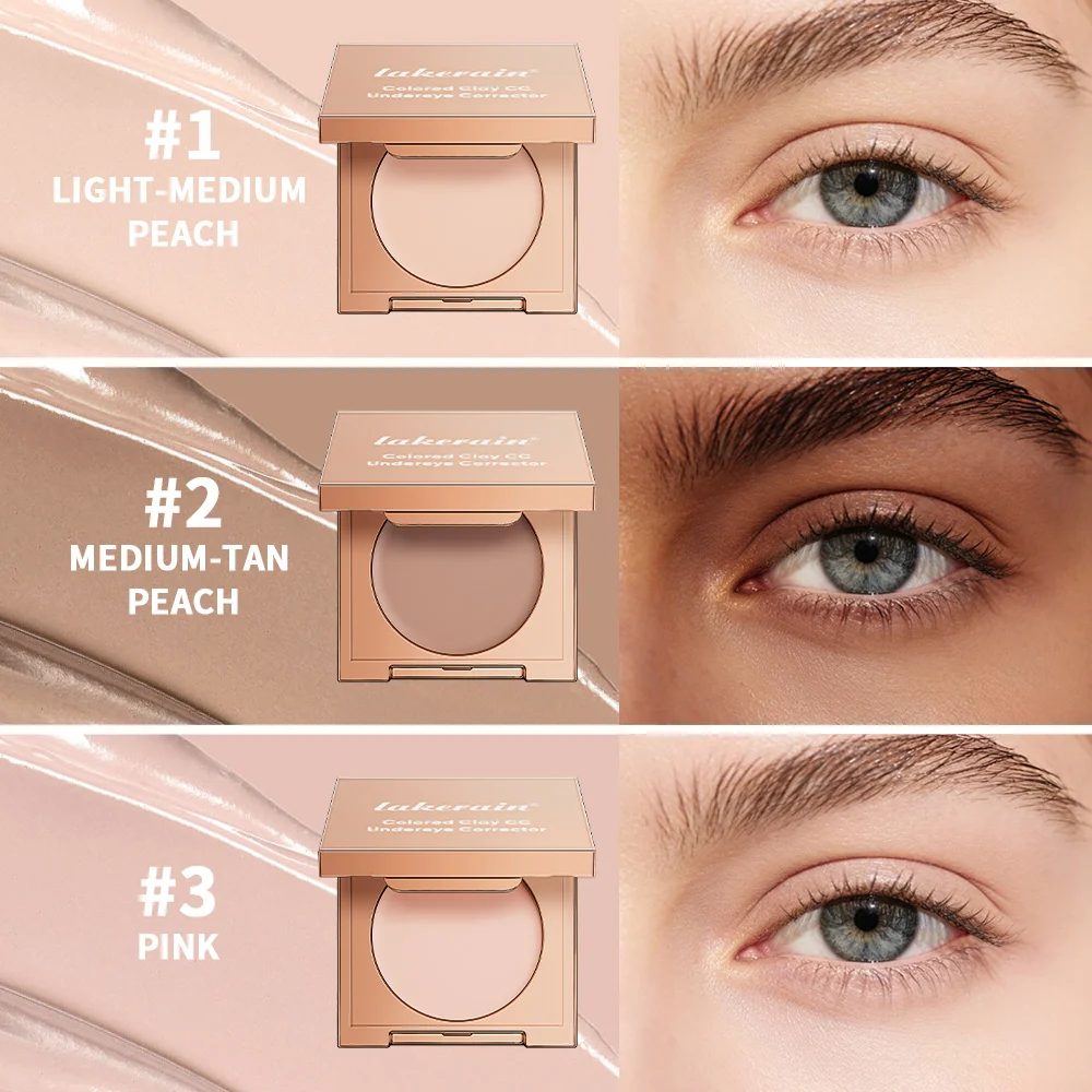 Lakerain corretivo de correção de cor intermediária, à prova d'água, hidrata a pele brilhante, textura de argila fina, cobre rapidamente, olheiras