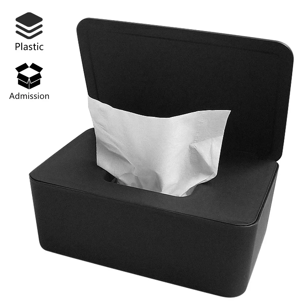 Hot Dustproof Wet Tissue Box with Lid Baby Nappy Wet Tissue Storage Holder Dispenser for Home Car Office Paper Tissue Organizer