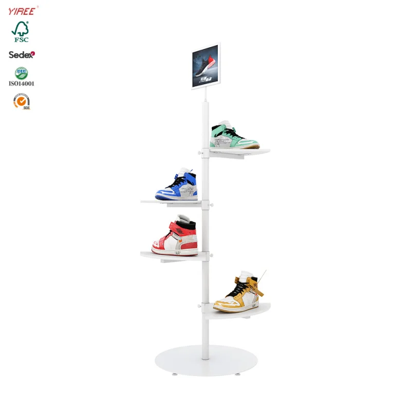 Custom. footwear custom shoe shop fitting metal floor stand fixtures displays retail store shelving for sale