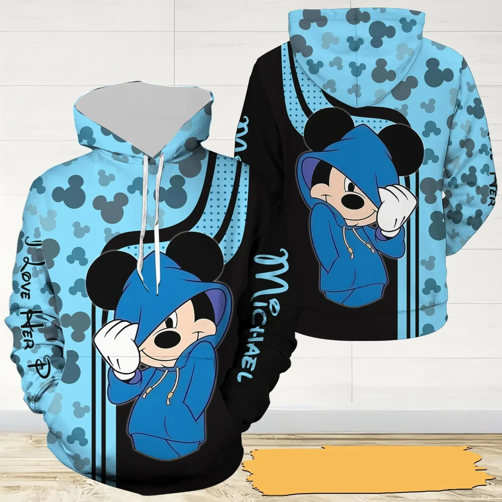 

Winter Man Women Hoodies Sweatshirt Disney Mickey Parent-Child Outfit 3D Print Christmas Fashion Long Sleeve Pullover Sweater