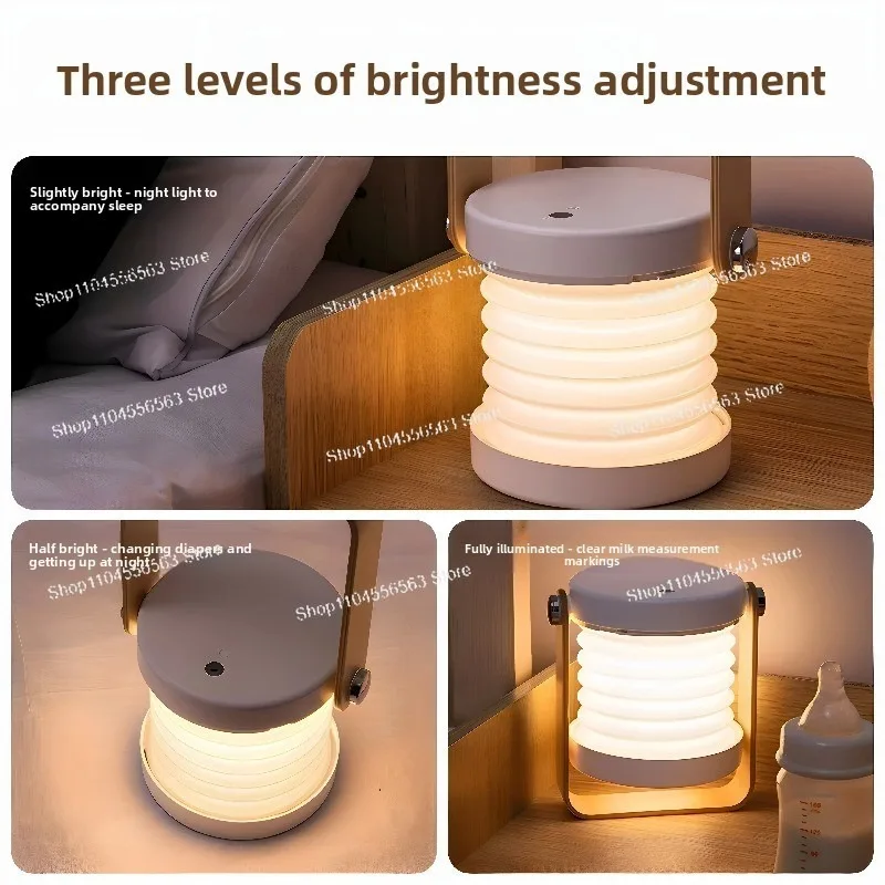 

Креативная настольная LED-лампа с деревянной ручкой, телескопический складной перезаряжаемый портативный фонарь для чтения и ночного освещения