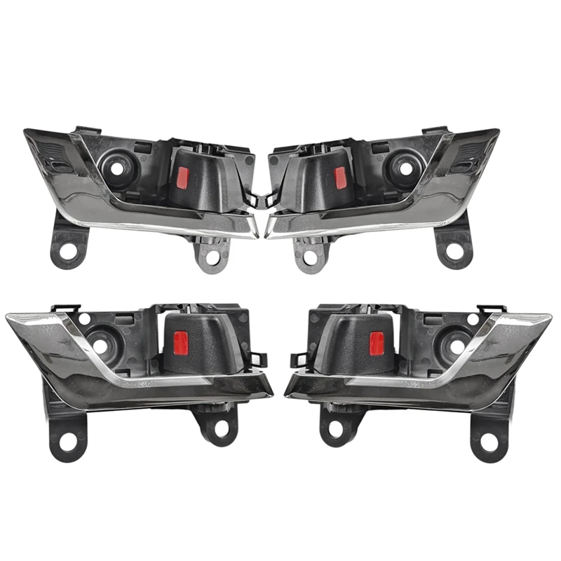 

1Set/4Pcs Front/Rear Inside Door Handle Pull Chrome+Black For Toyota Highlander 2008-2013 69205-20210 69206-20210-C0