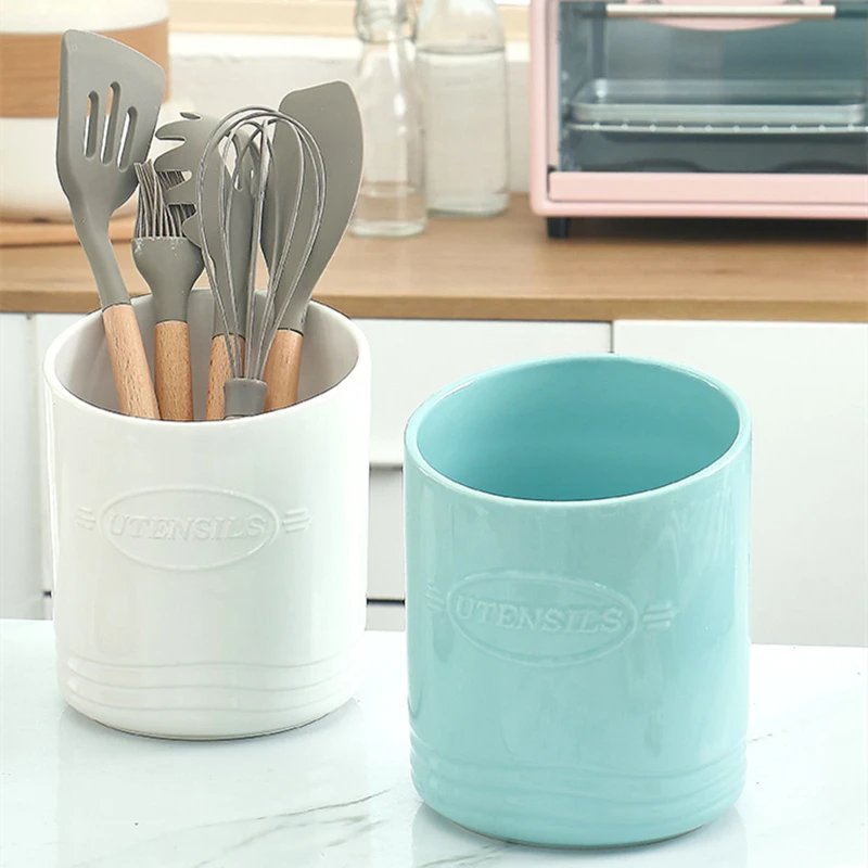 Ceramic Utensil Holder for Countertop,Kitchen Cooking Tools,Silverware Storage Jars,Spatulas Spoon Ladles, Tongs Container