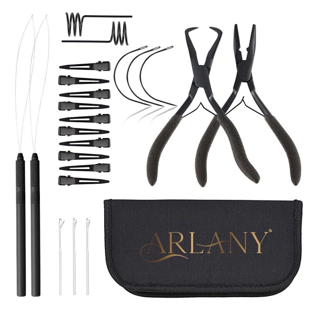 ARLANY Hair Extension Pliers Kit for Micro Beads Hair Clips Microlink Pliers for Weft Extensions Hair Extension Beading Tool