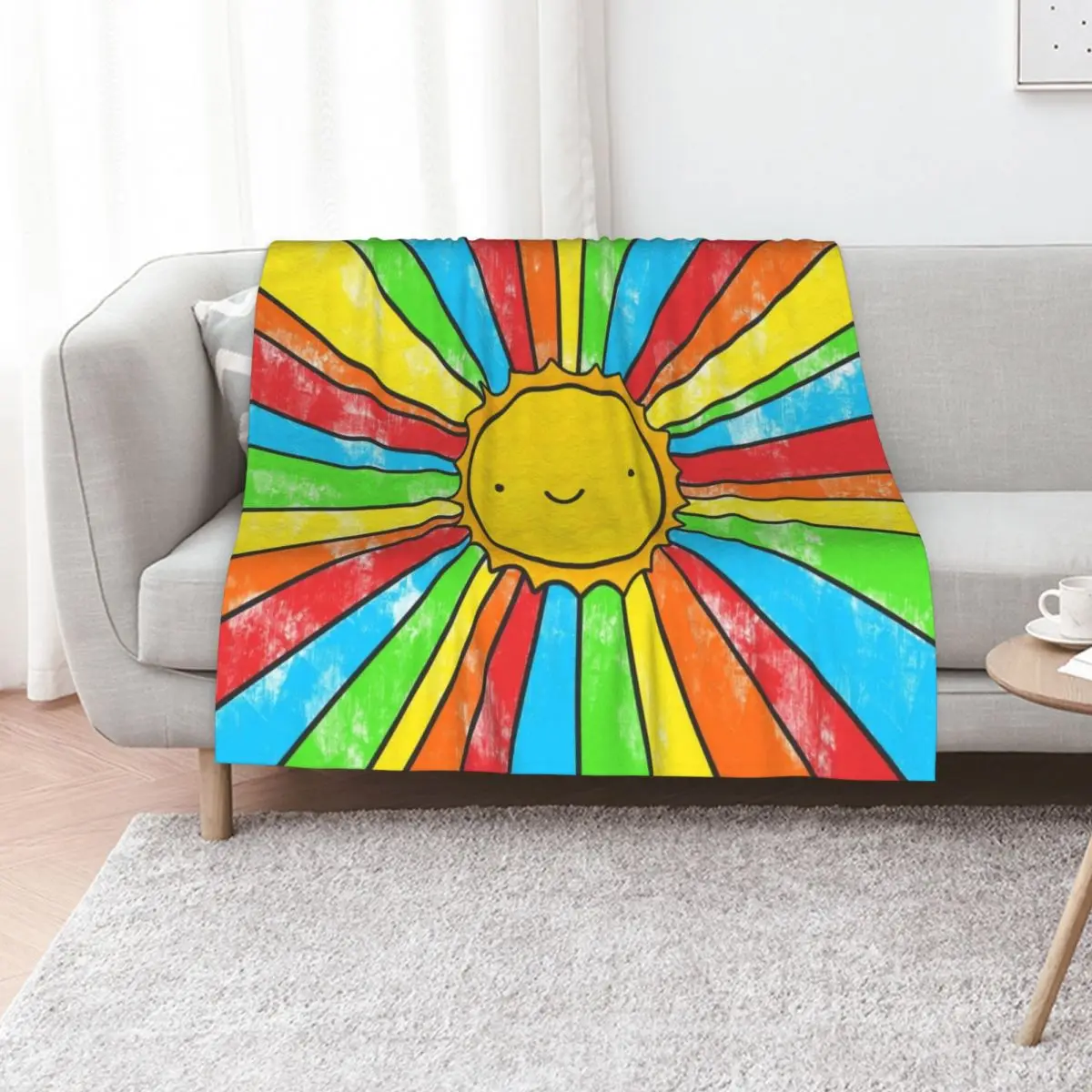 Radiate Positivity Throw Blanket Summer Thermal for sofa Designers Shaggy Thermals For Travel Blankets