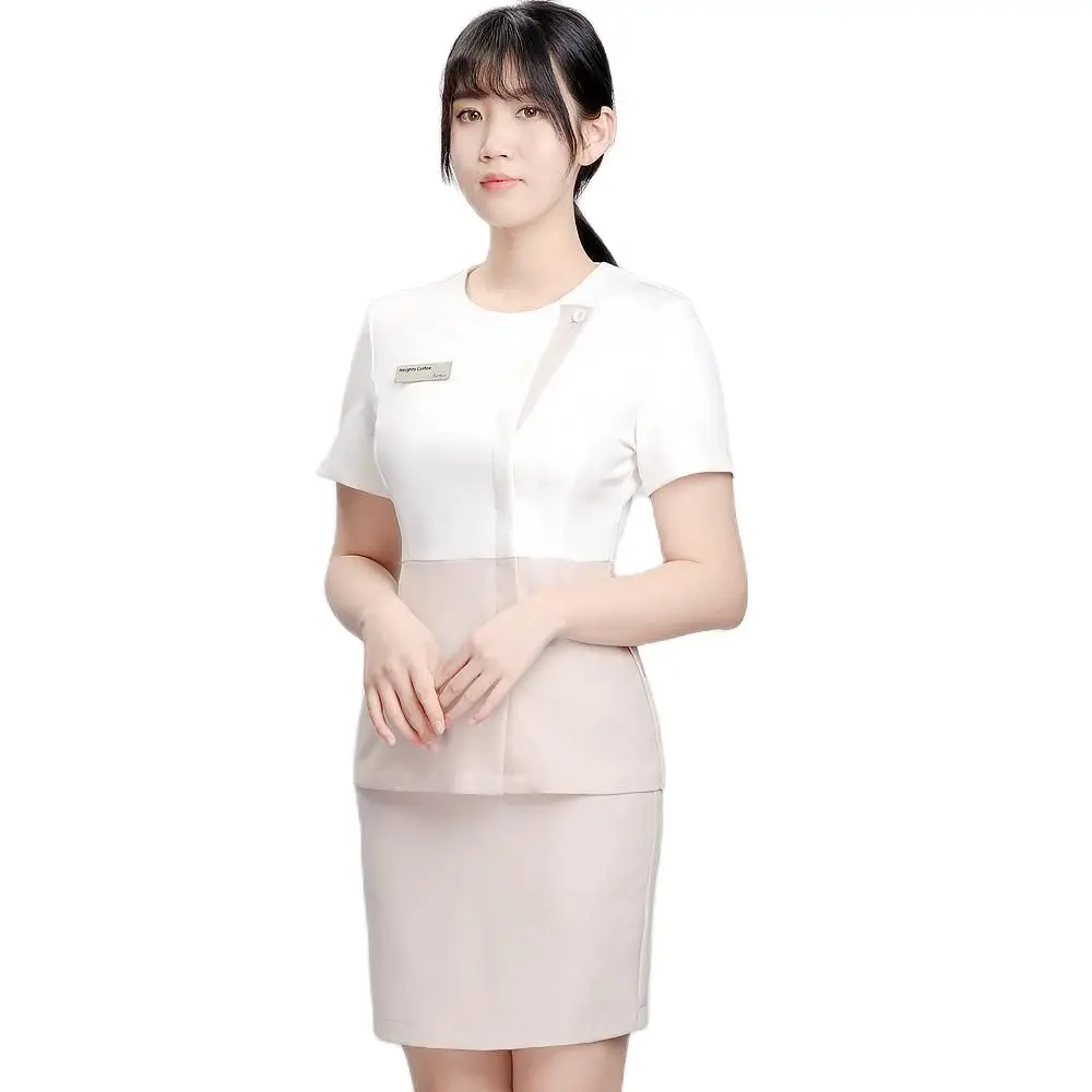 

Beauty Salon Work Clothes Women's Short Sleeve Split Suit Medical Beauty Front Desk Pants Two Piece Set Uniform