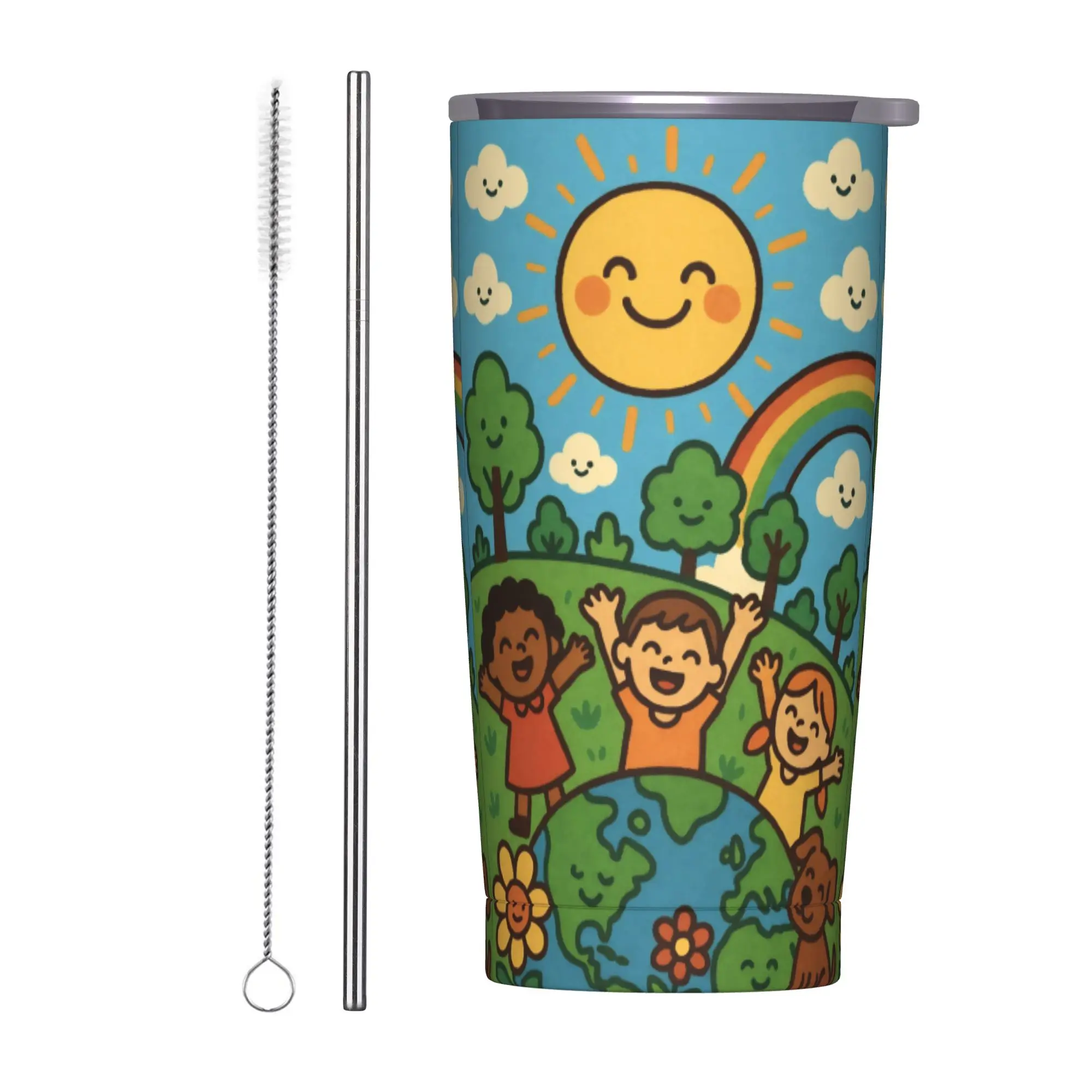 Every Day Earth Day Save Planet Tumbler Vacuum Insulated  Coffee Cups Stainless Steel Office Home Mug Water Bottle, 20oz