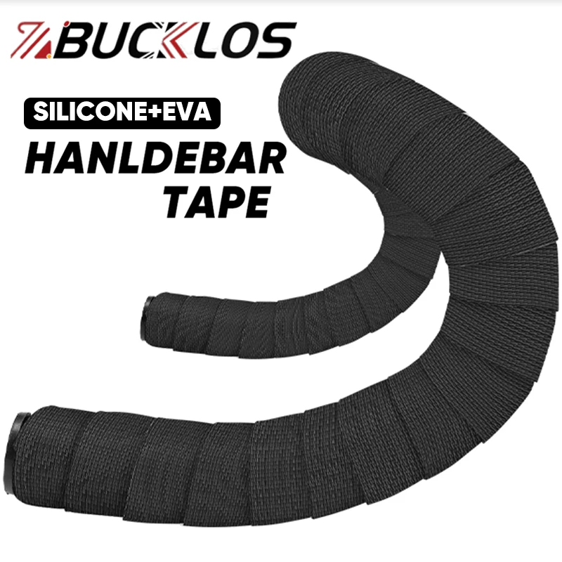 BUCKLOS-cintas para manillar de bicicleta, cintas ergonómicas de silicona + EVA, antideslizantes, a prueba de golpes, piezas de ciclismo