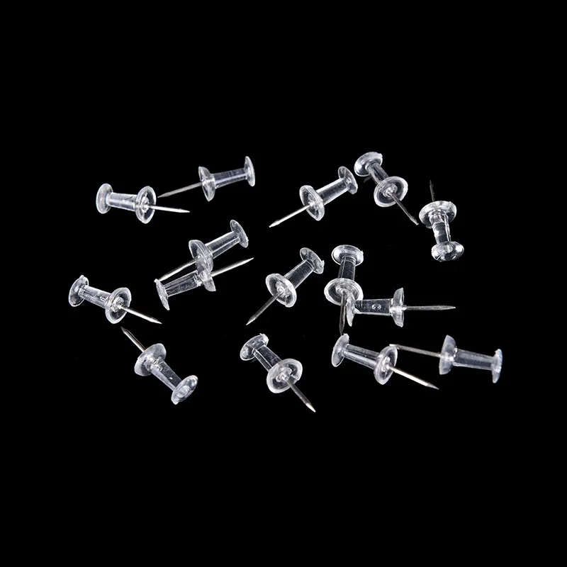 

40/Pcs Push Pins Transparent Thumb Tacks With Plastic Box Home Office School Craft Projects Cork Board Photo Wall Bulletin
