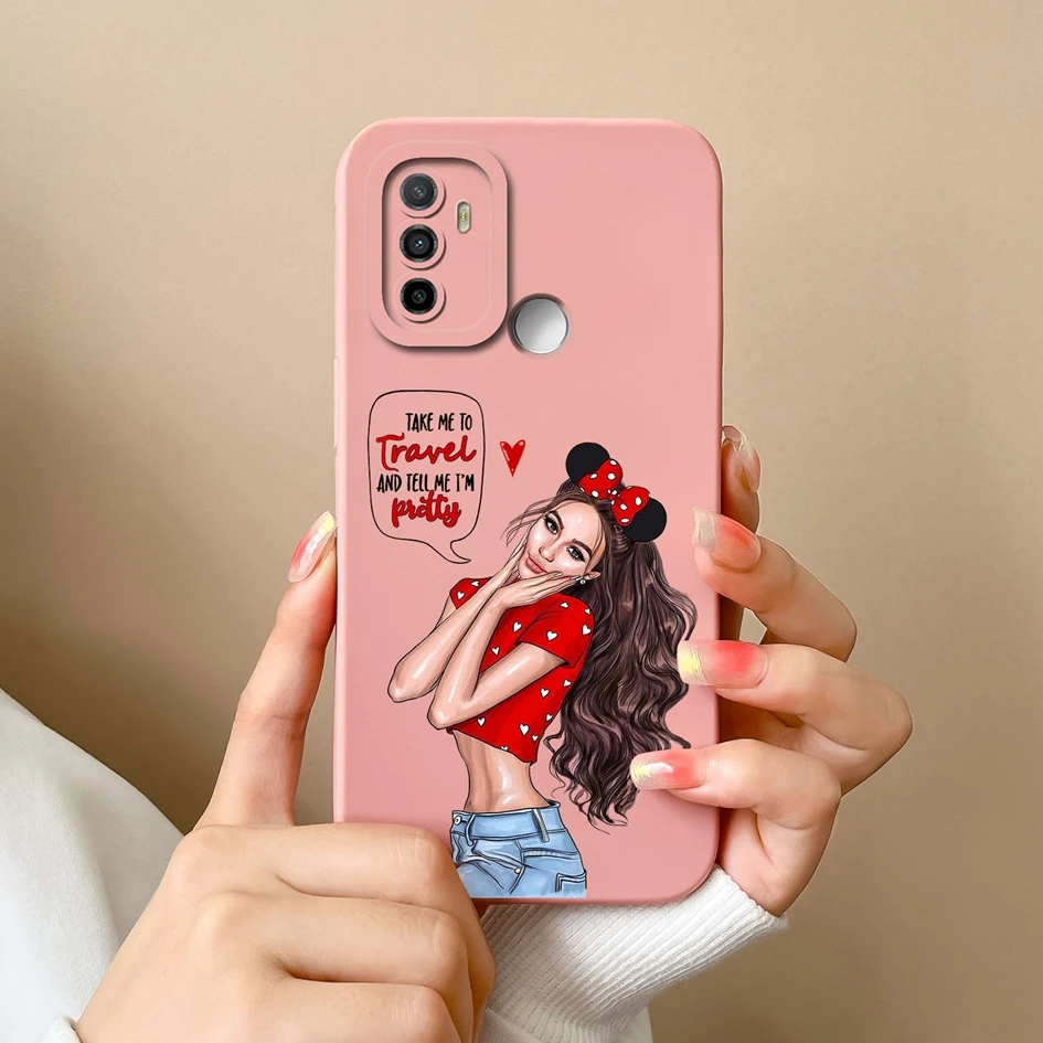 Phone Case For Oppo A53s A53 4G Fashion Astronaut Butterfly Shockproof Liquid Soft Silicone Cover Bumper For Oppo A 53 53 s Capa