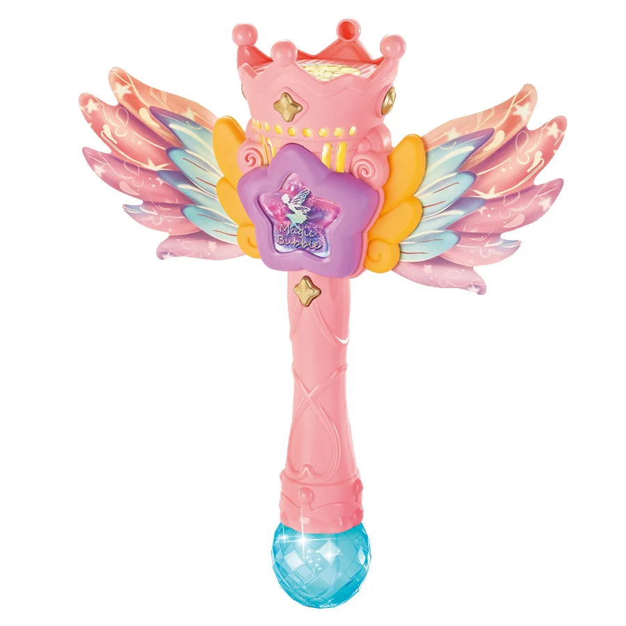 Kolorowa różdżka anioła, pistolet do bąbelków, w pełni automatyczna ręczna zabawka dla dzieci, prezent urodzinowy