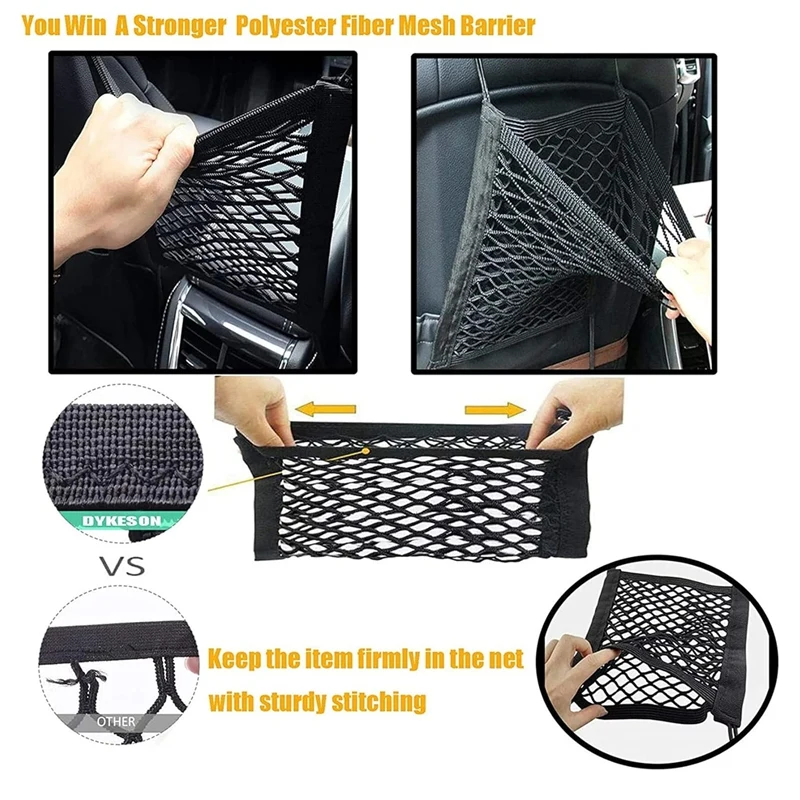 Dog Car Net Barrier Pet Barrier With Mesh Organizer Baby Stretchable Storage Bag Universal For Cars