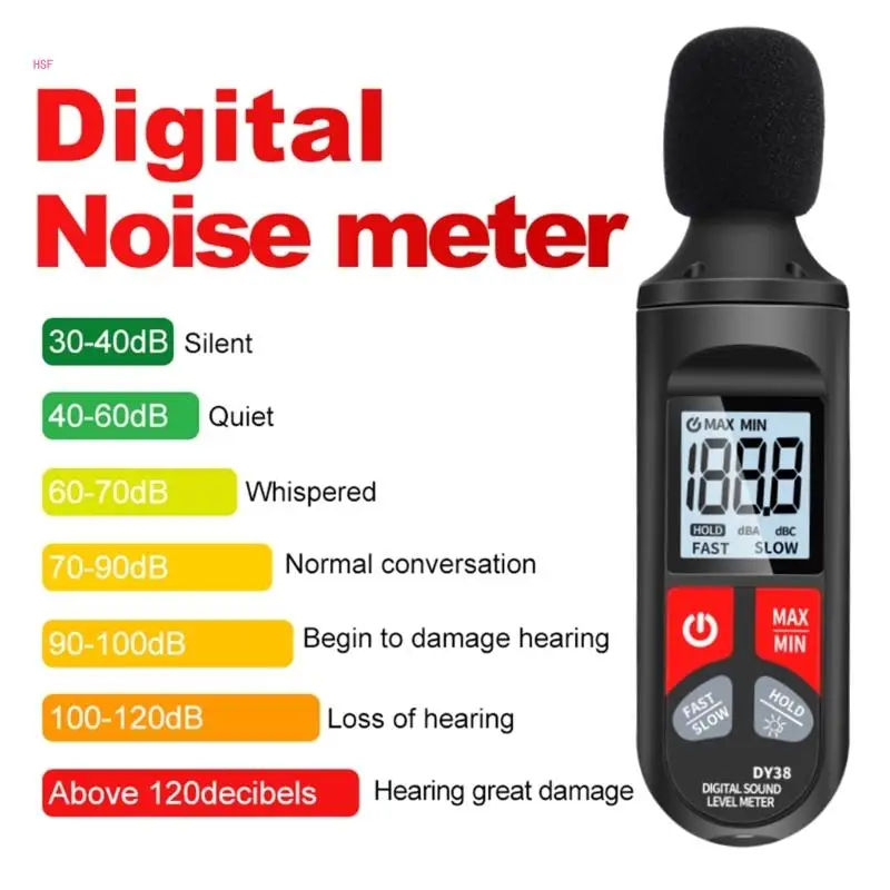Тестер шума окружающей среды, высокоточный измеритель децибел для оценки городского шума