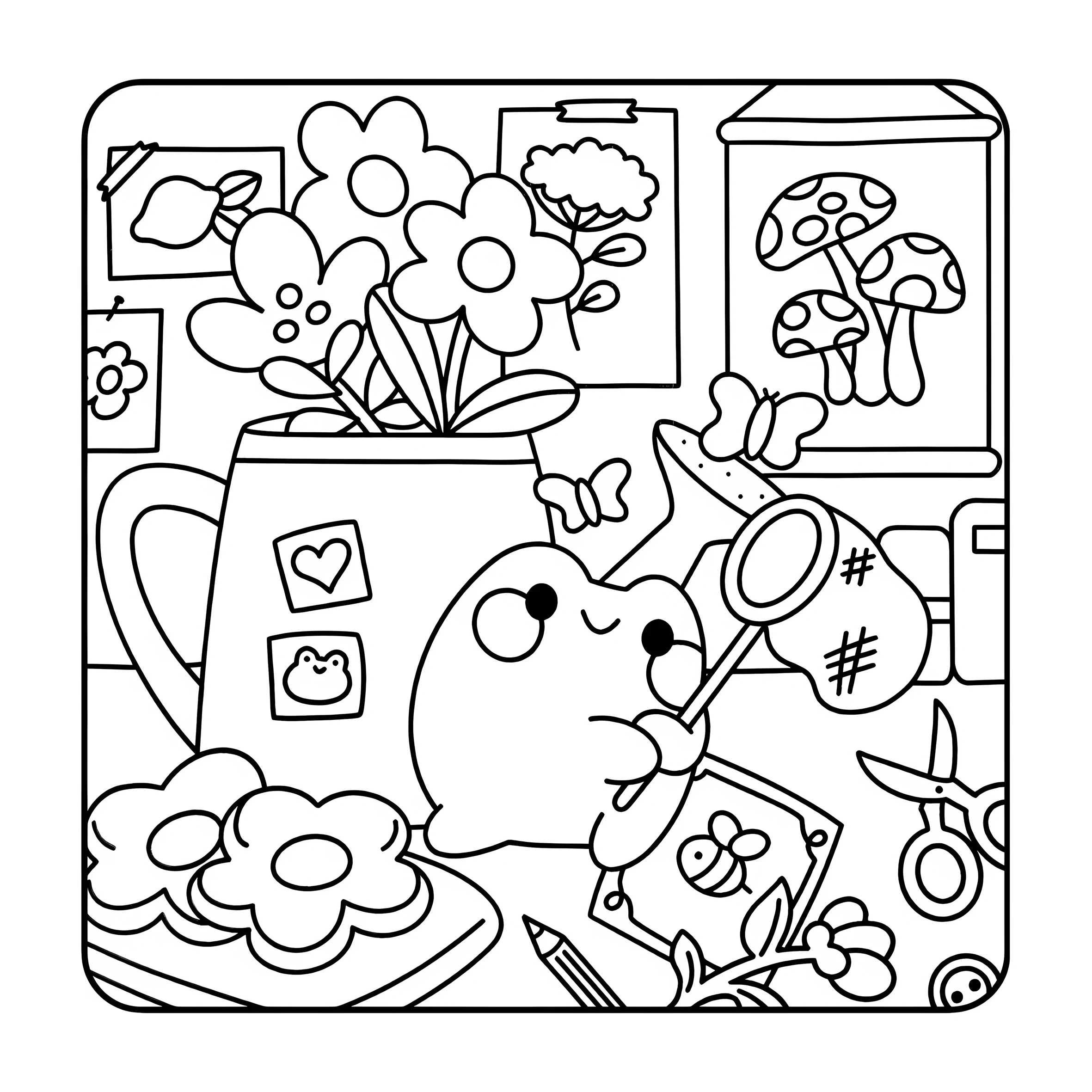 FURRY BLOSSOMS Bold-easy Patterns Coloring Book for Adults Cute Drawing Book Perfect Gift for Party and Birthday