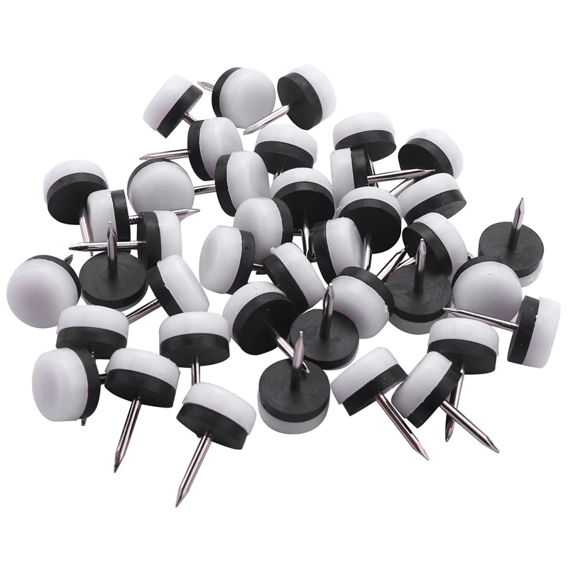 

B62B-40 шт. утолщенные мебельные направляющие, нейлоновый слайдер с гвоздями, защита для пола для деревянных ножек стула, стола, дивана (18 мм или 0,