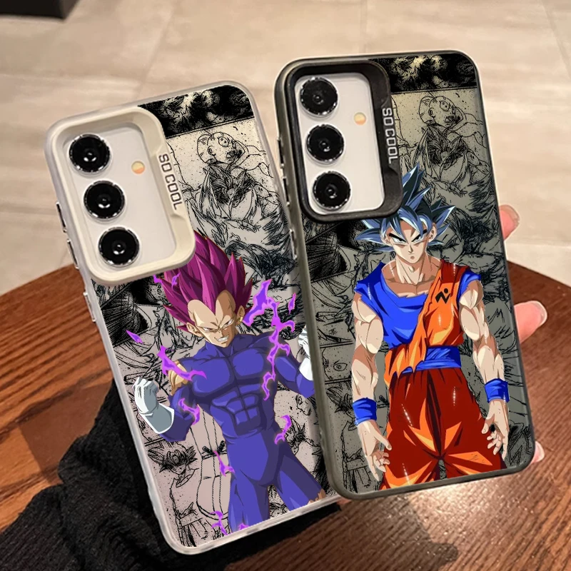 Art D-Dragon Ball Vegeta Goku For Samsung A71 A52 A53 A51 A34 A33 A32 A21S A23 A15 A12 A13 A05 5G Colorful Silver Funda