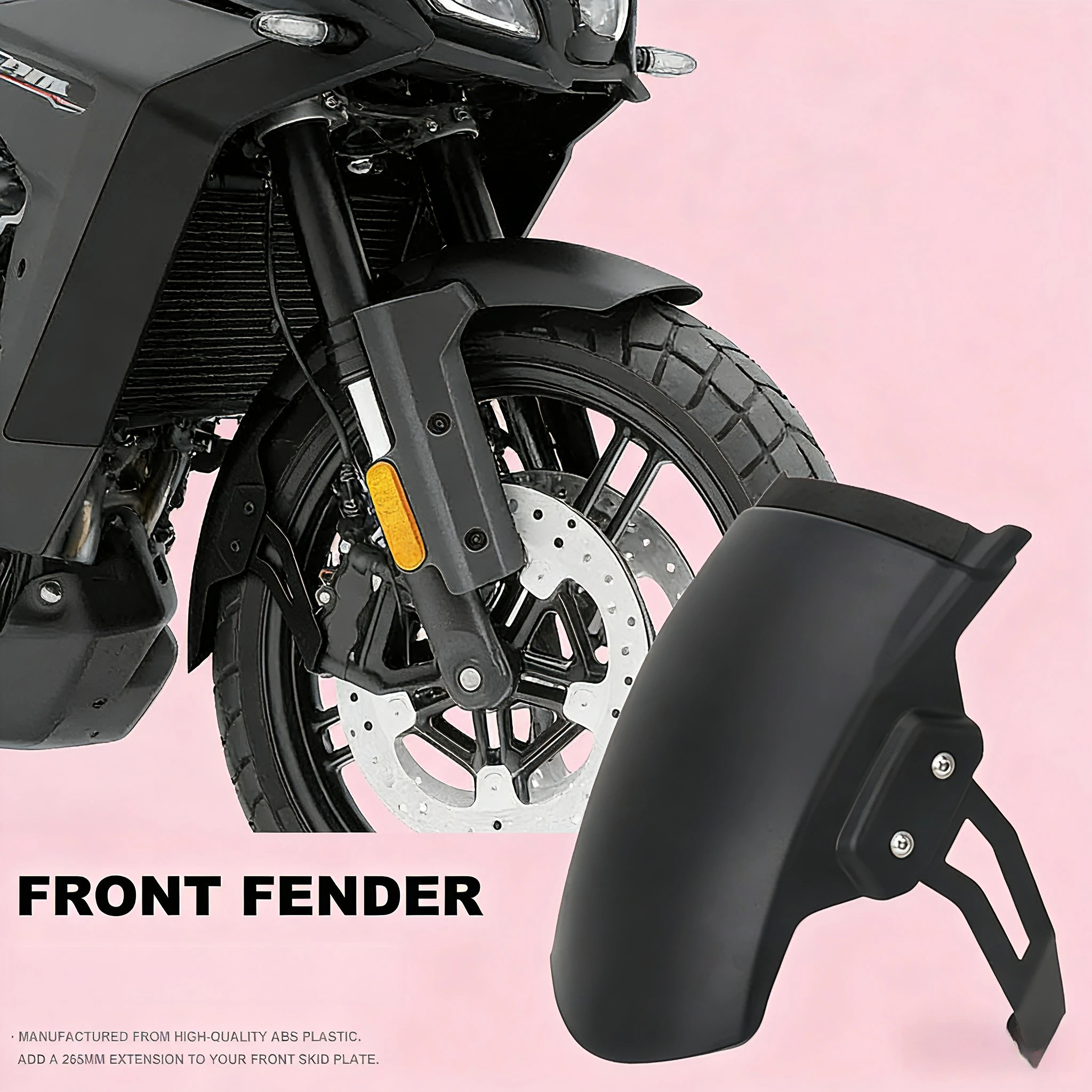 

265mm Extended Front Fender ABS Mudguard Kit for Harley Pan America 1250 PA1250S Special 2021-2024.